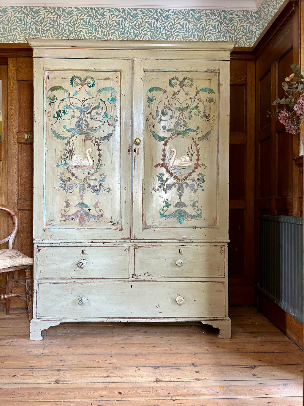 Vintage Painted Housekeepers Cupboard/ Press  Top Cupboard Reserved