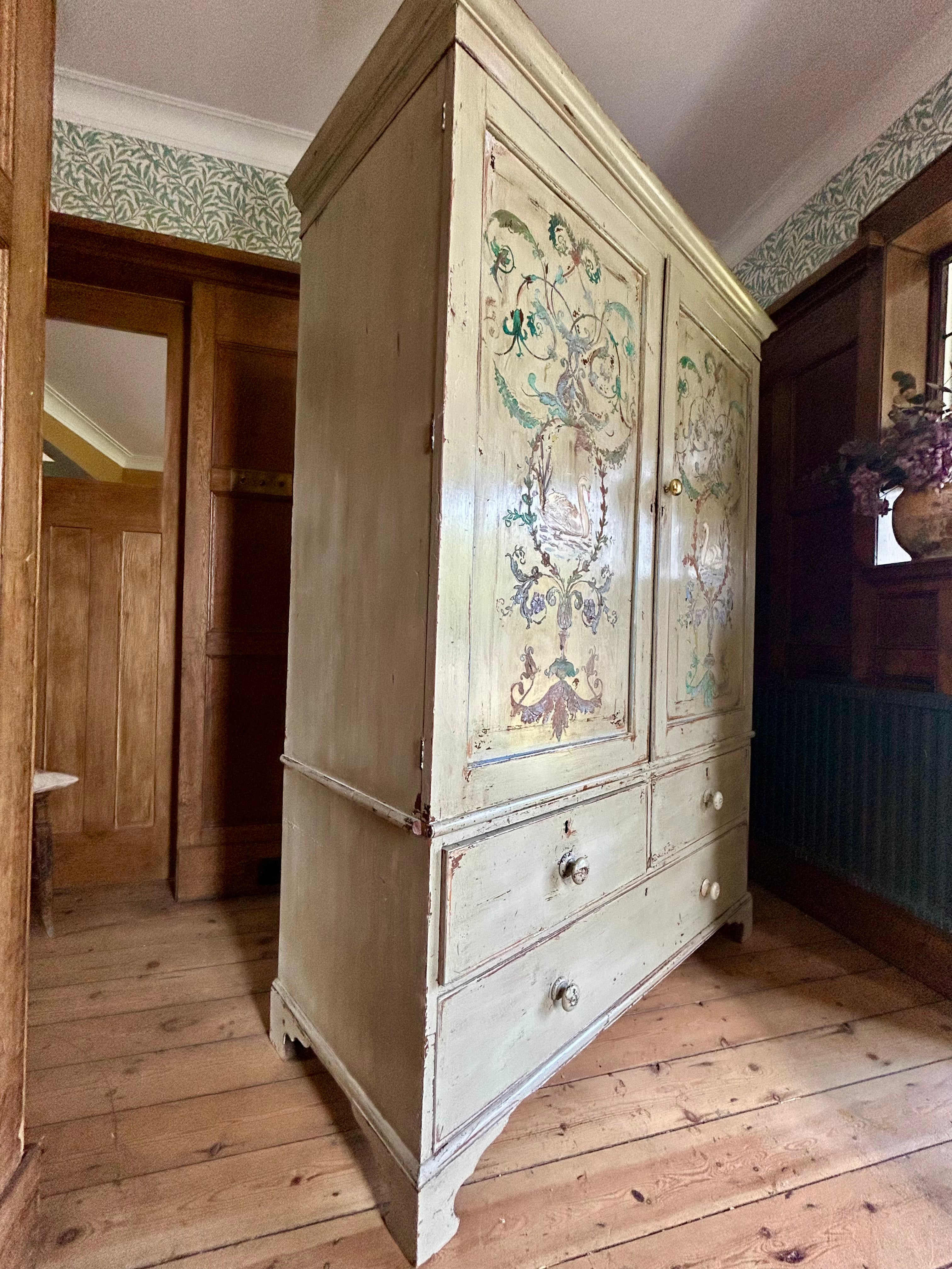 Vintage Painted Housekeepers Cupboard/ Press  Top Cupboard Reserved