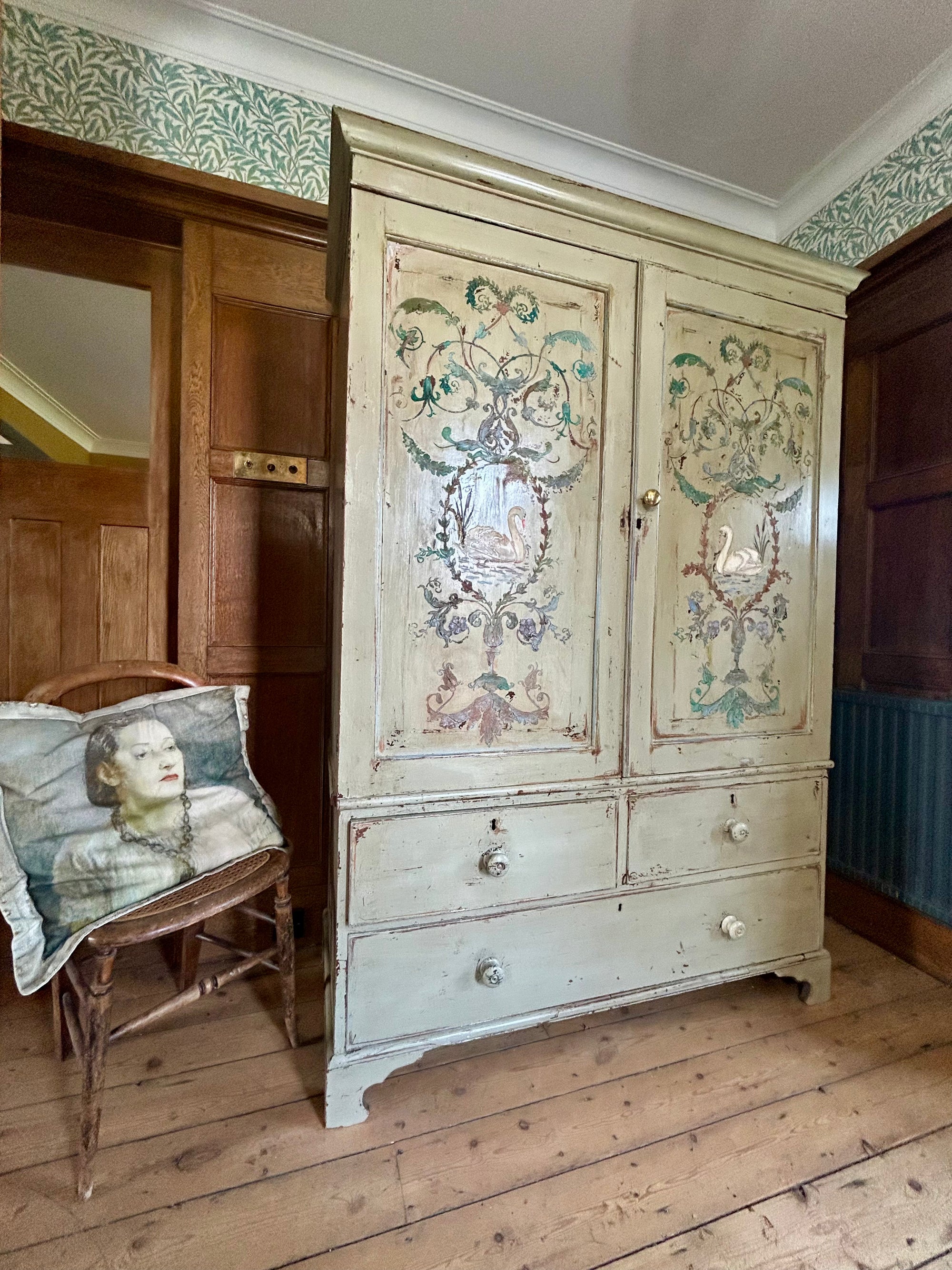 Vintage Painted Housekeepers Cupboard/ Press  Top Cupboard Reserved