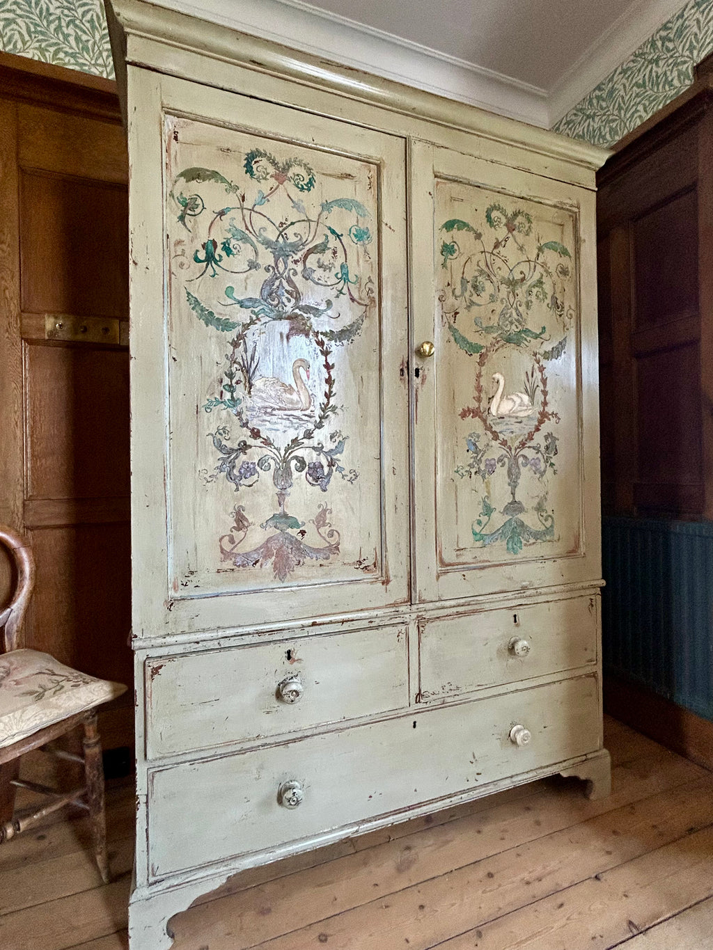 Vintage Painted Housekeepers Cupboard/ Press  Top Cupboard Reserved