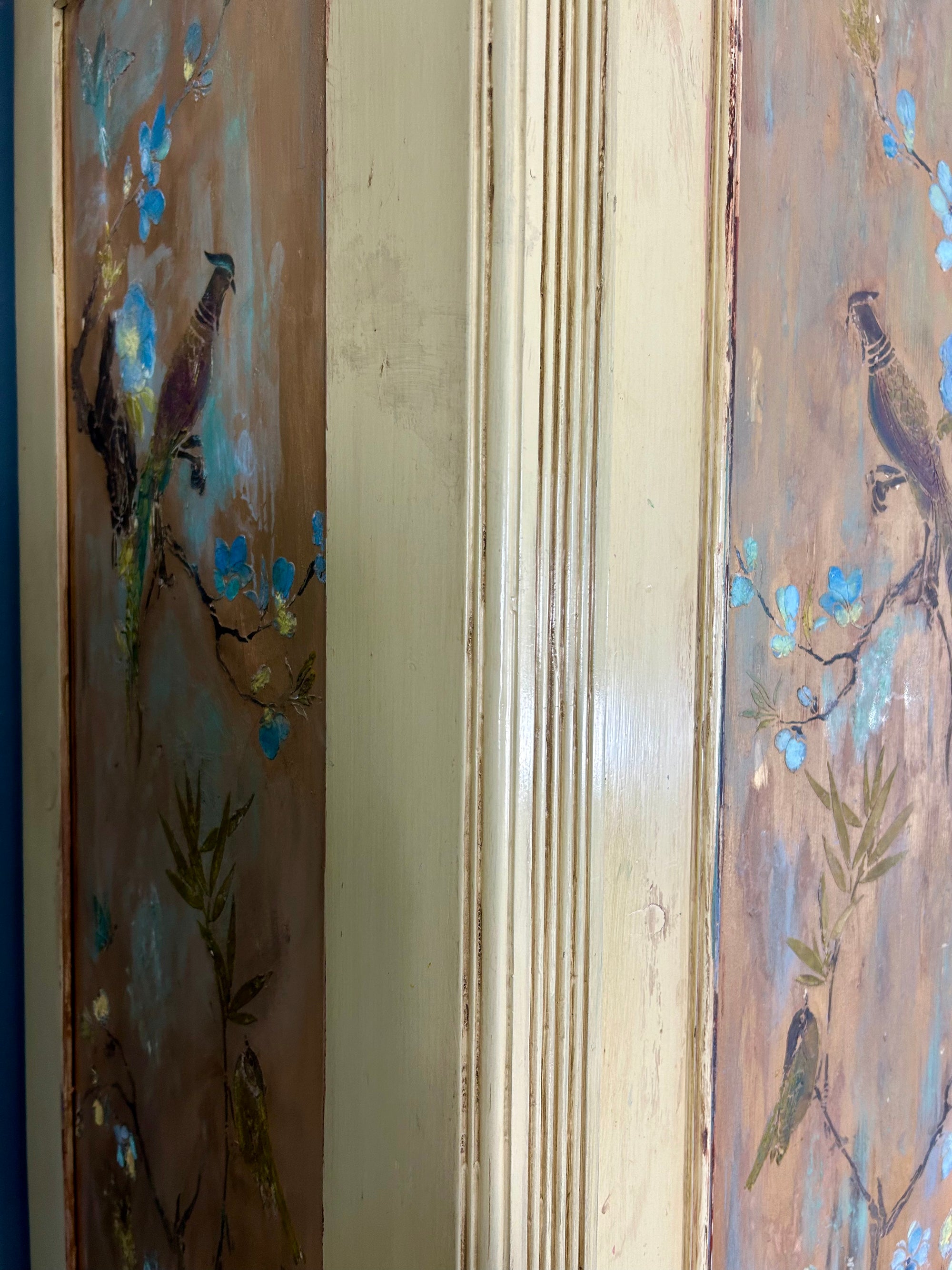 Vintage French Wardrobe with Inlaid Chinoiserie