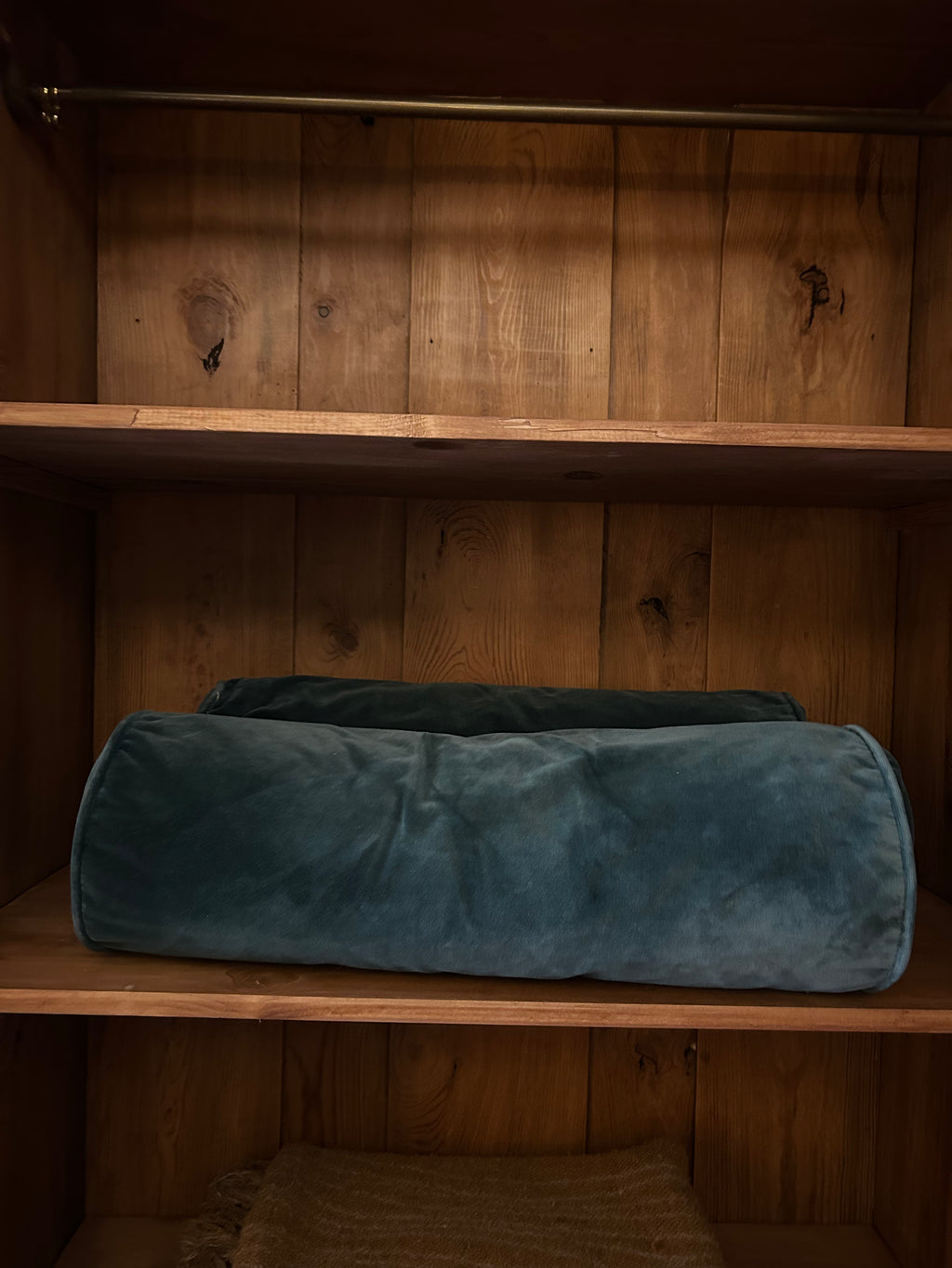 Vintage Painted Pine Linen Press/ Armoire with Inlaid Chinoiserie