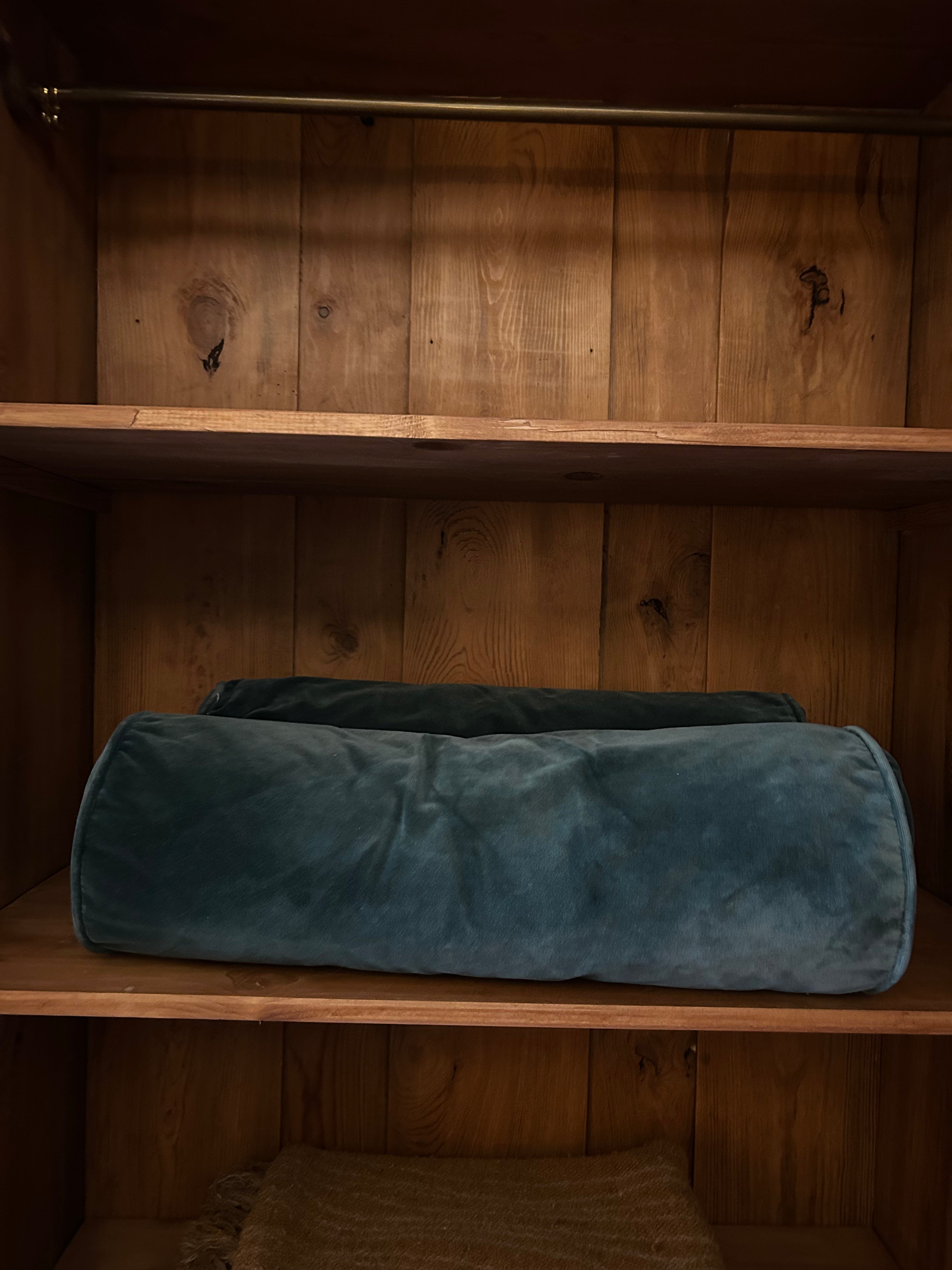 Vintage Painted Pine Linen Press/ Armoire with Inlaid Chinoiserie