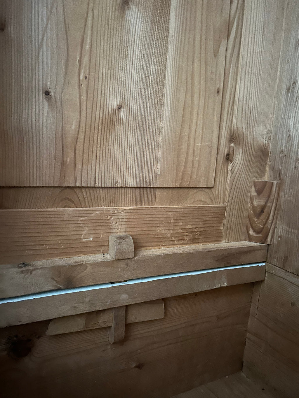 Antique Painted Pine Large Wardrobe with Chinoiserie