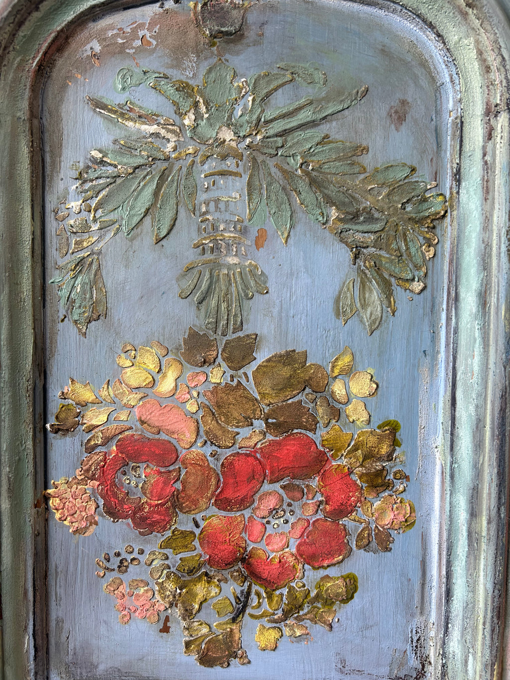 Vintage Painted Pine Bedside Cabinets with Inlaid Chinoiserie