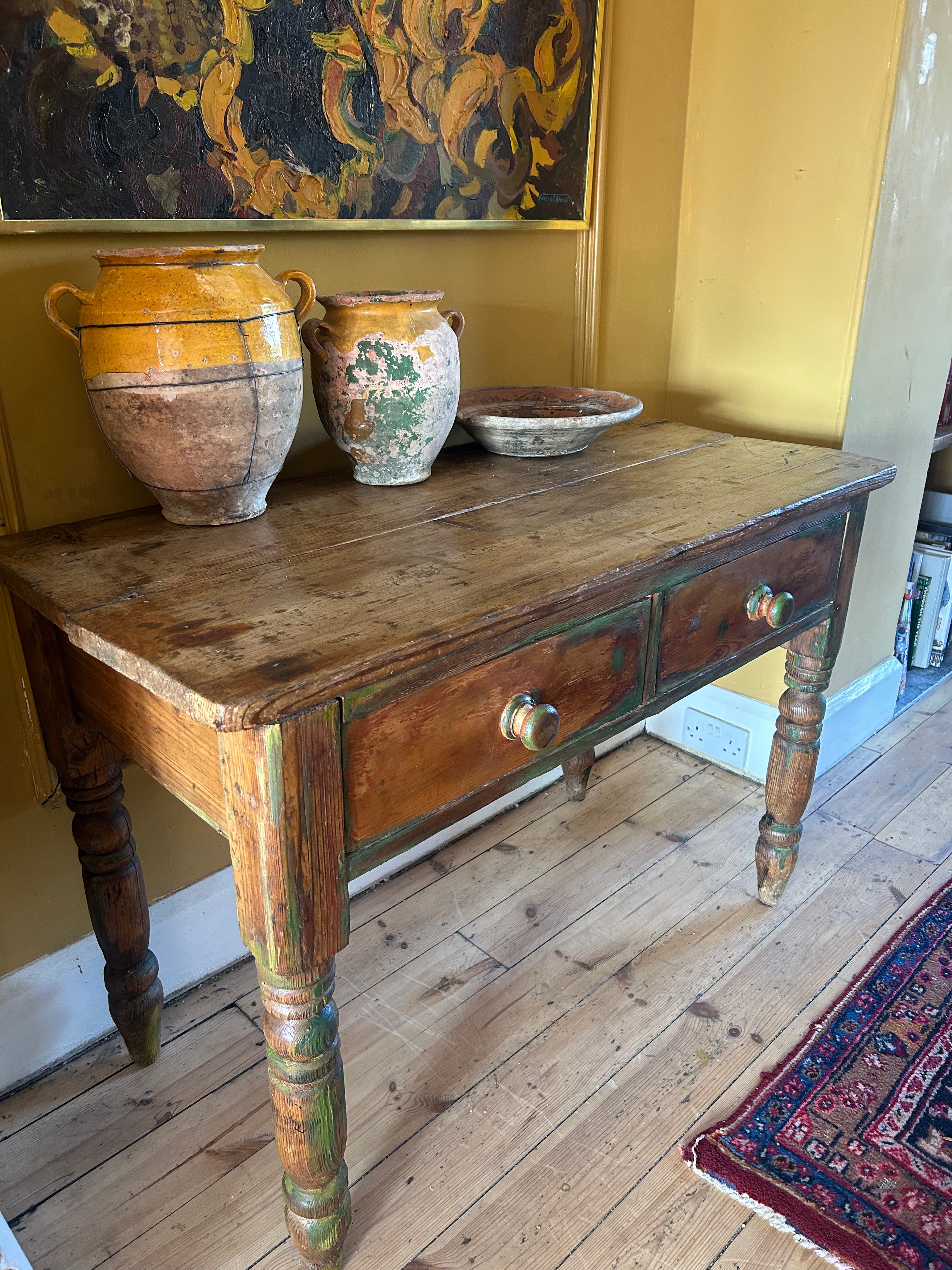 Vintage Pine Console Table/Desk
