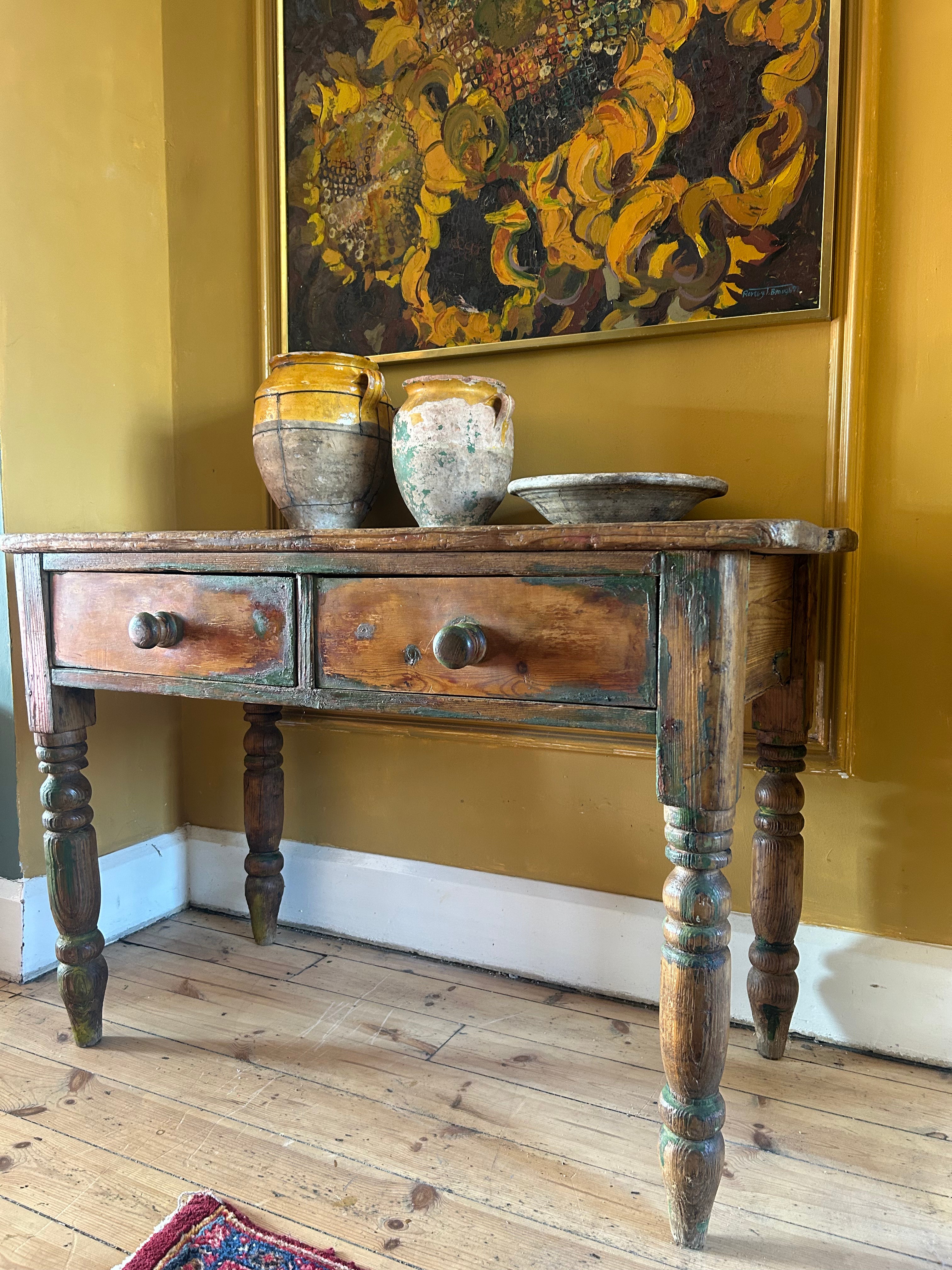 Vintage Pine Console Table/Desk