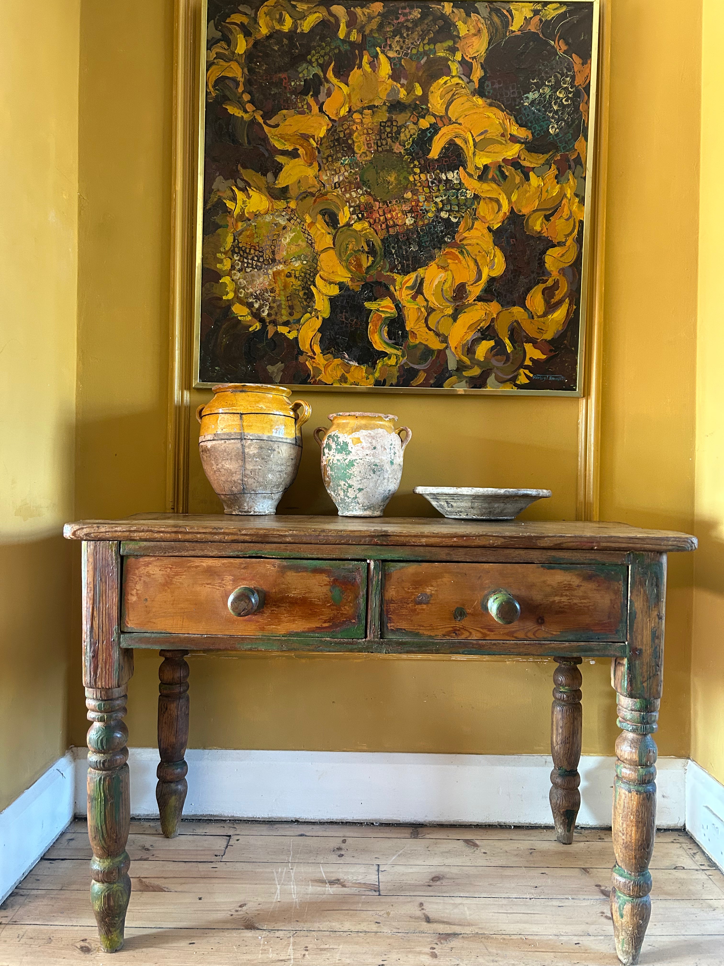 Vintage Pine Console Table/Desk