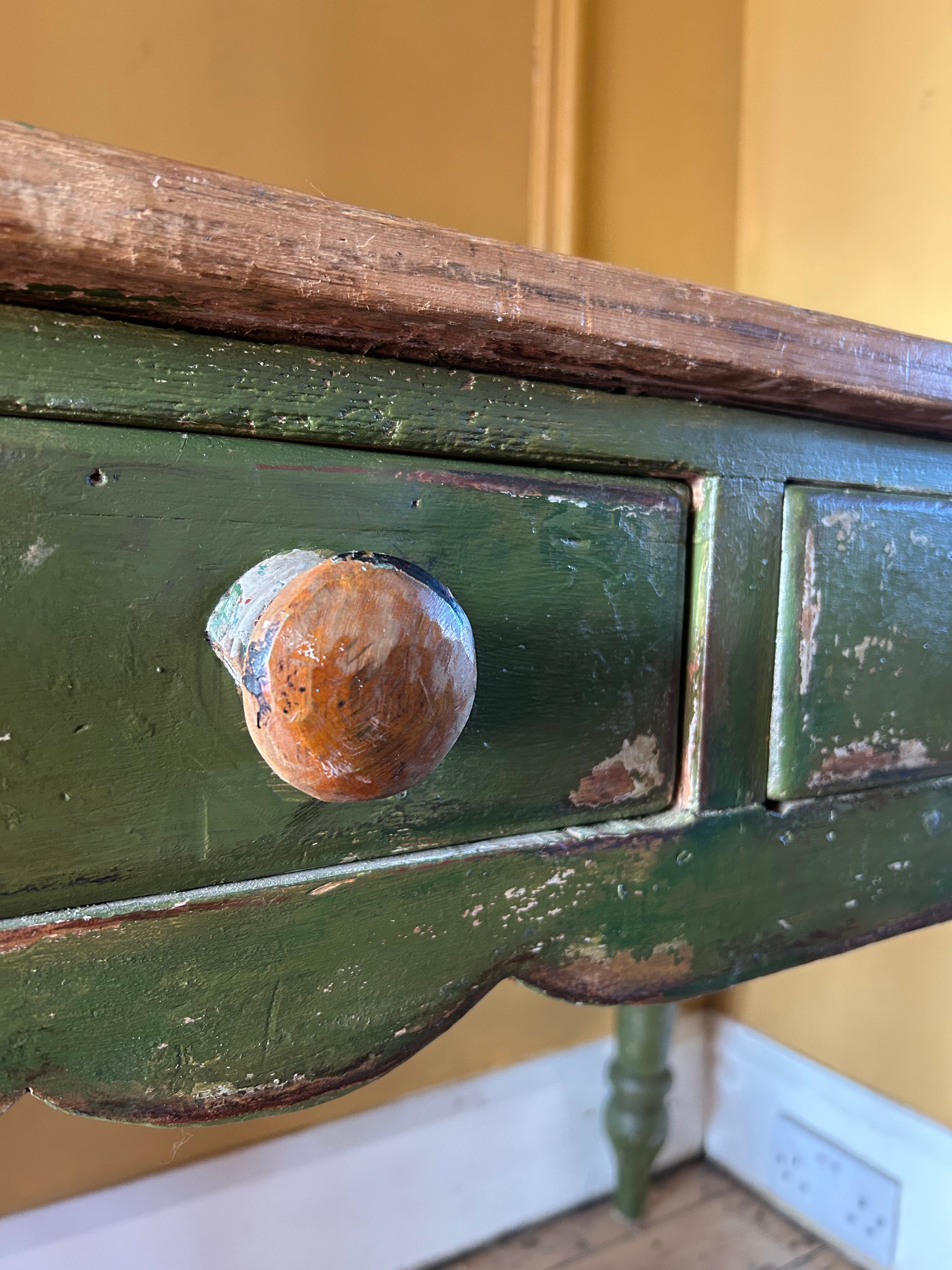 Vintage Painted Pine Prep Table