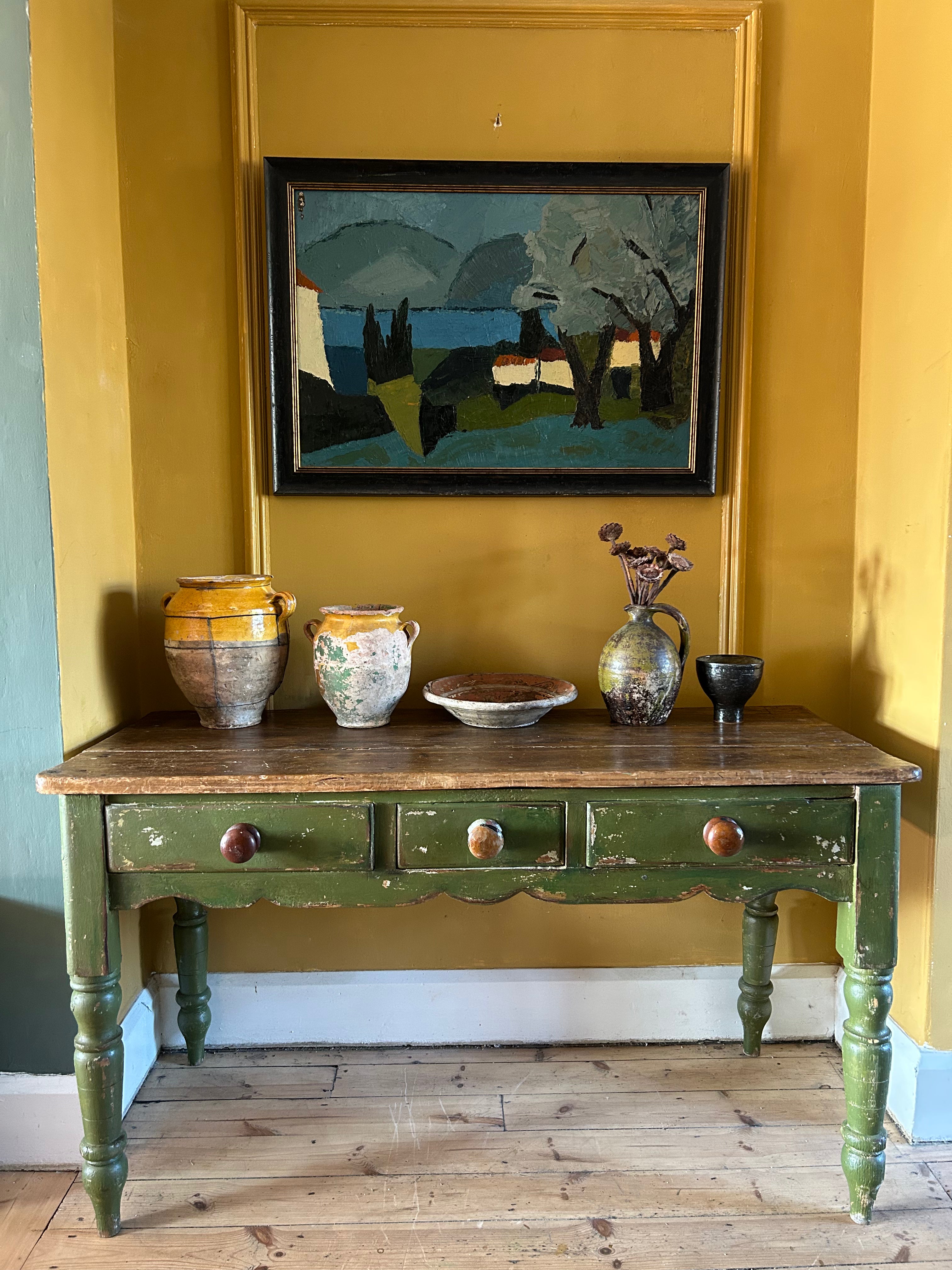 Vintage Painted Pine Prep Table