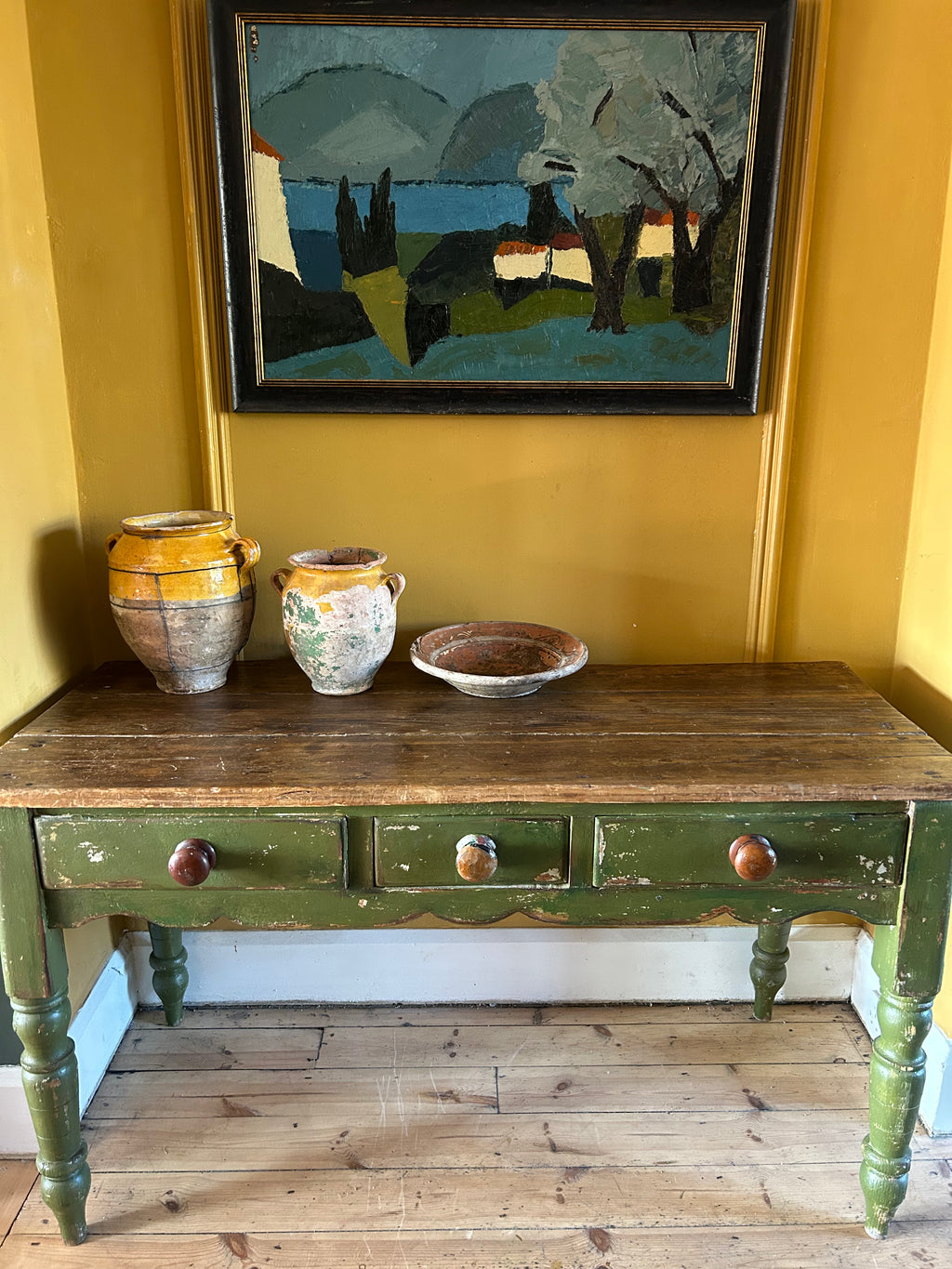 Vintage Painted Pine Prep Table
