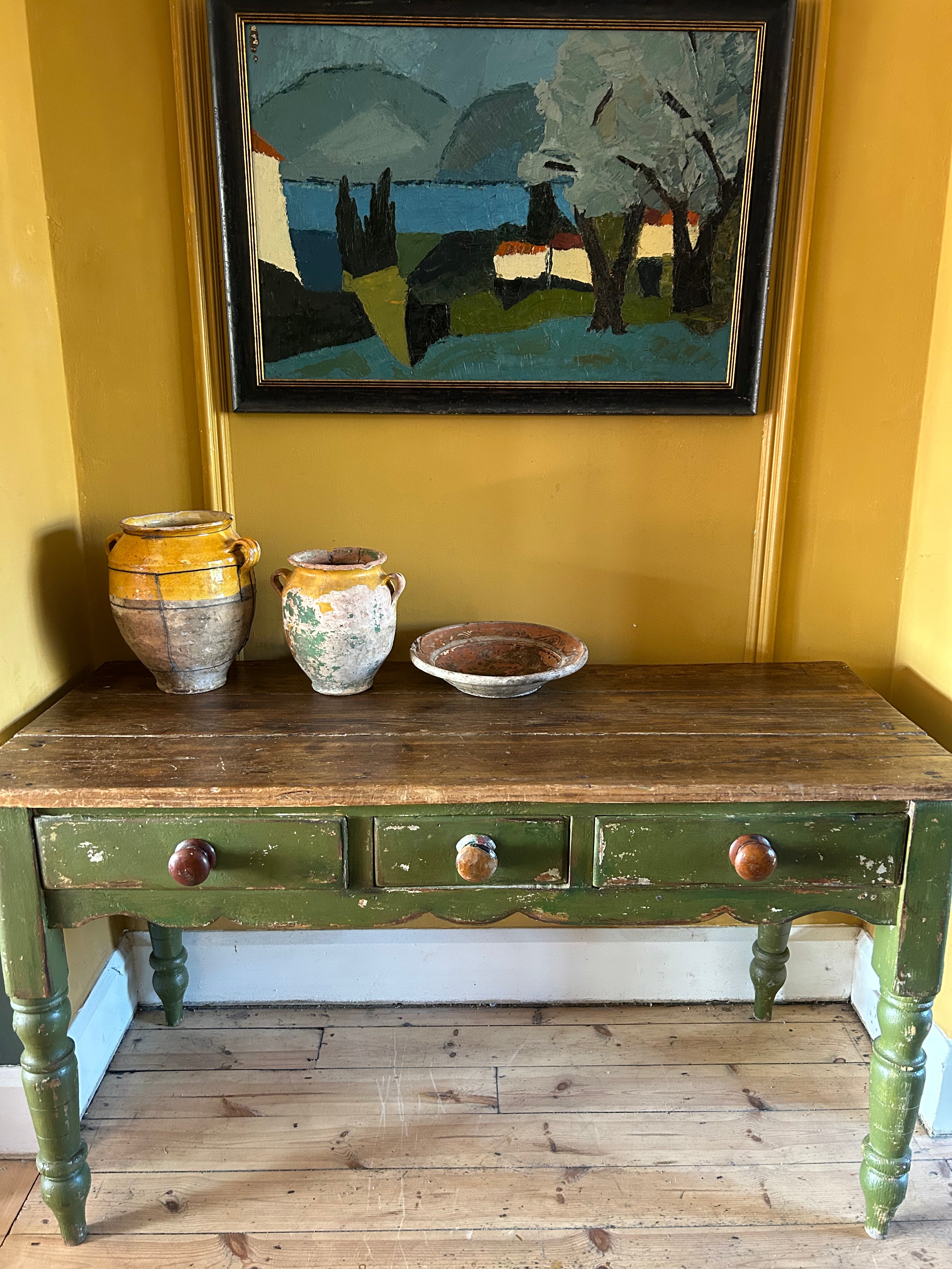 Vintage Painted Pine Prep Table