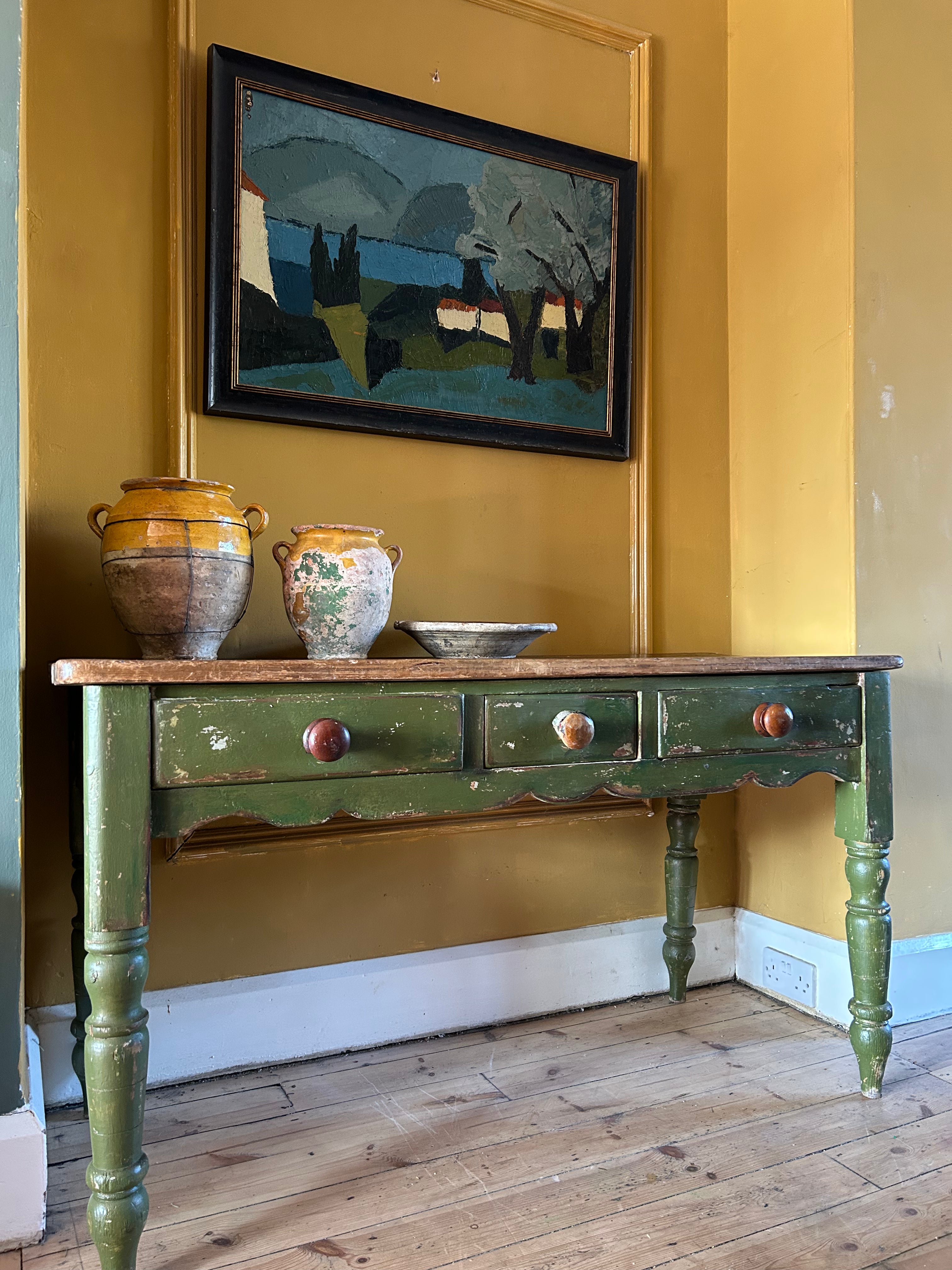 Vintage Painted Pine Prep Table