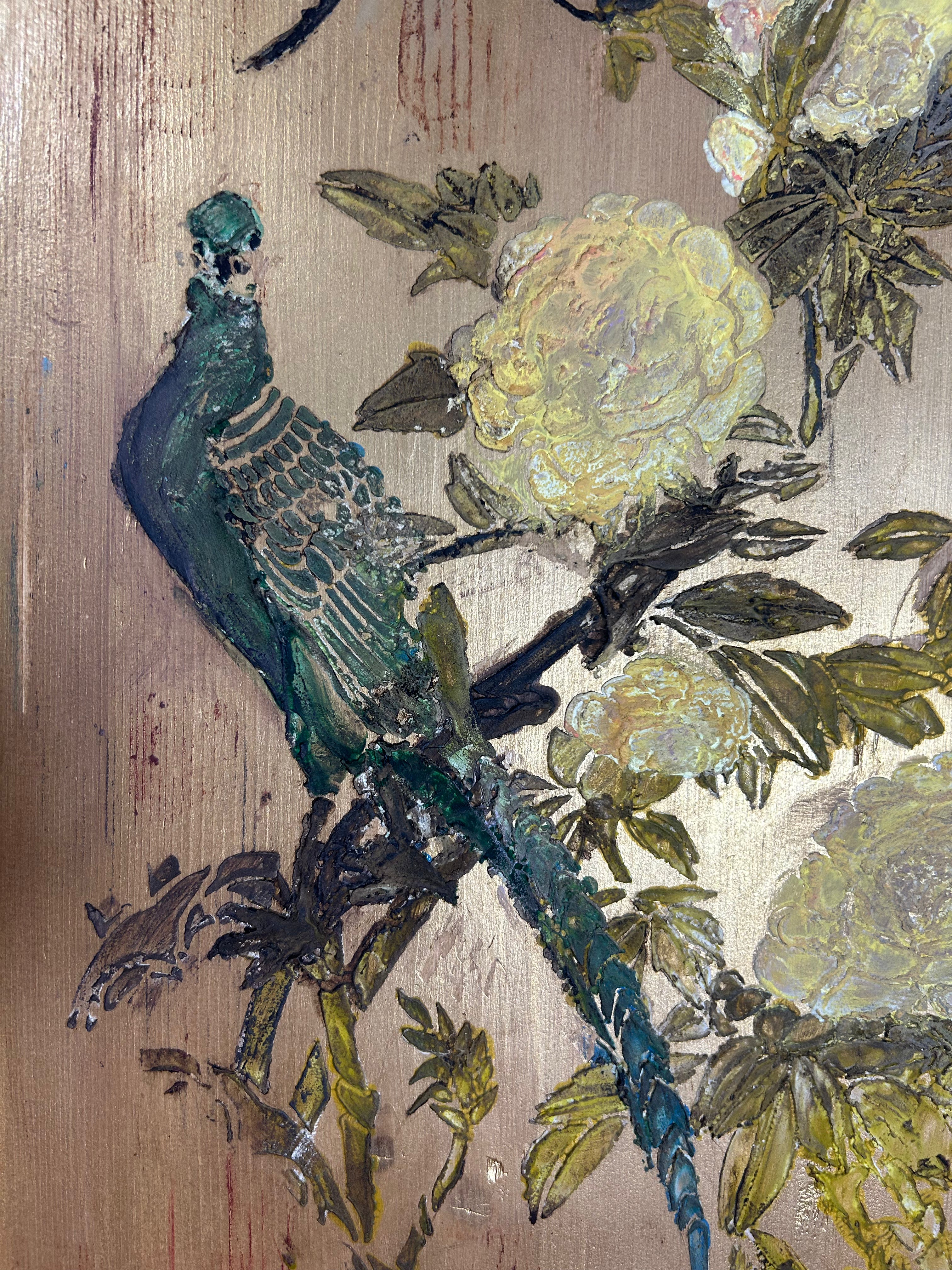 Vintage French Painted Pine Wardrobe