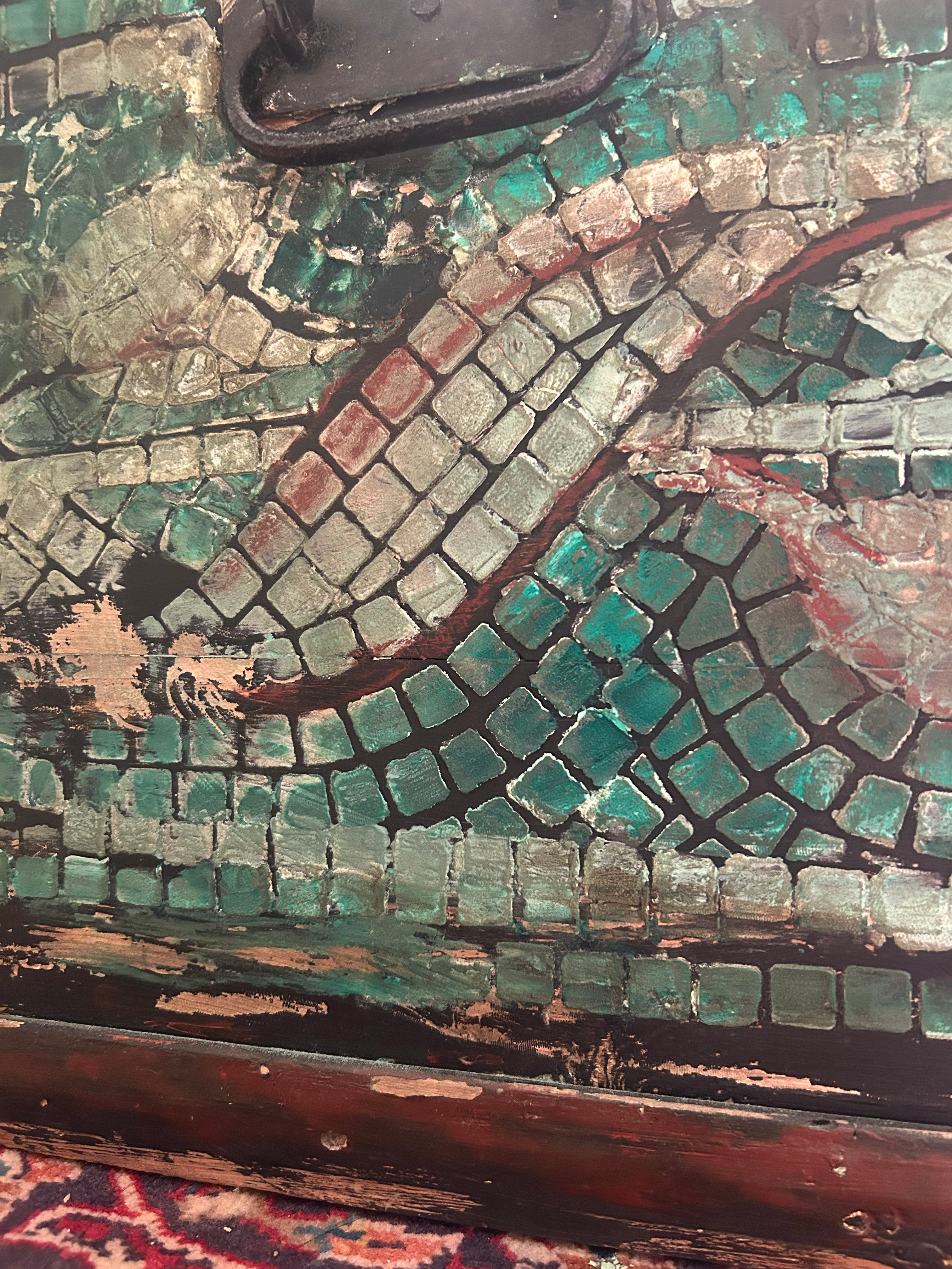 Vintage Painted Pine Blanket Box