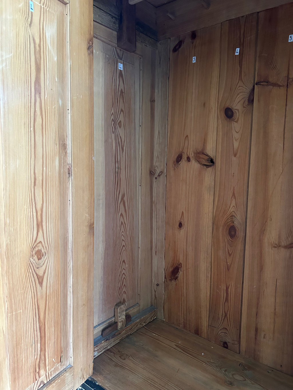 Vintage Painted Pine Wardrobe with Inlaid Chinoiserie