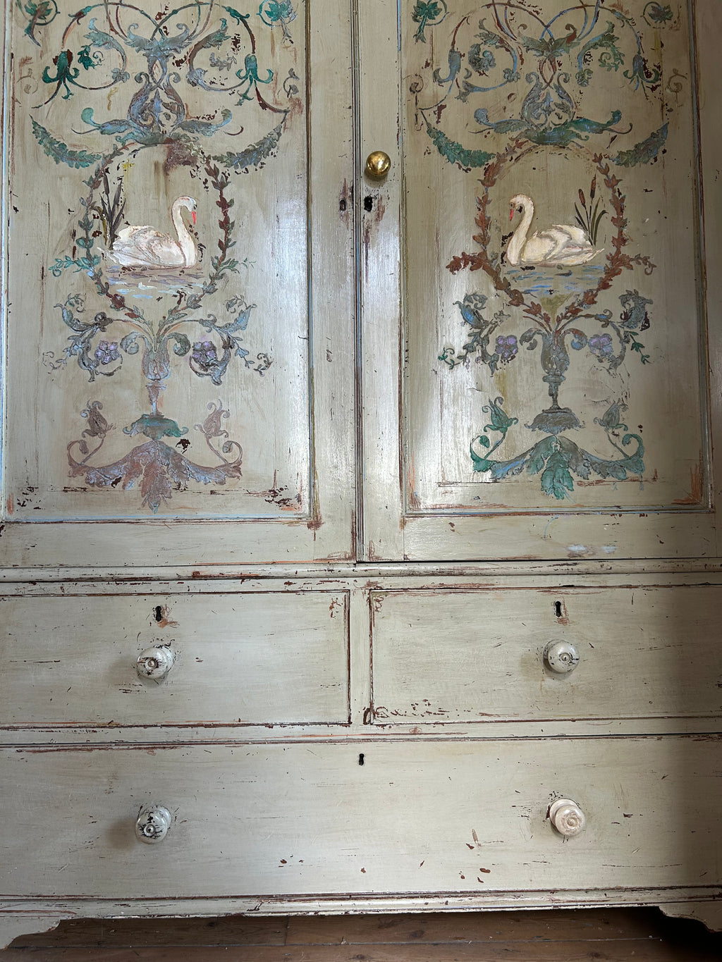 Vintage Painted Housekeepers Cupboard/ Press  Top Cupboard Reserved