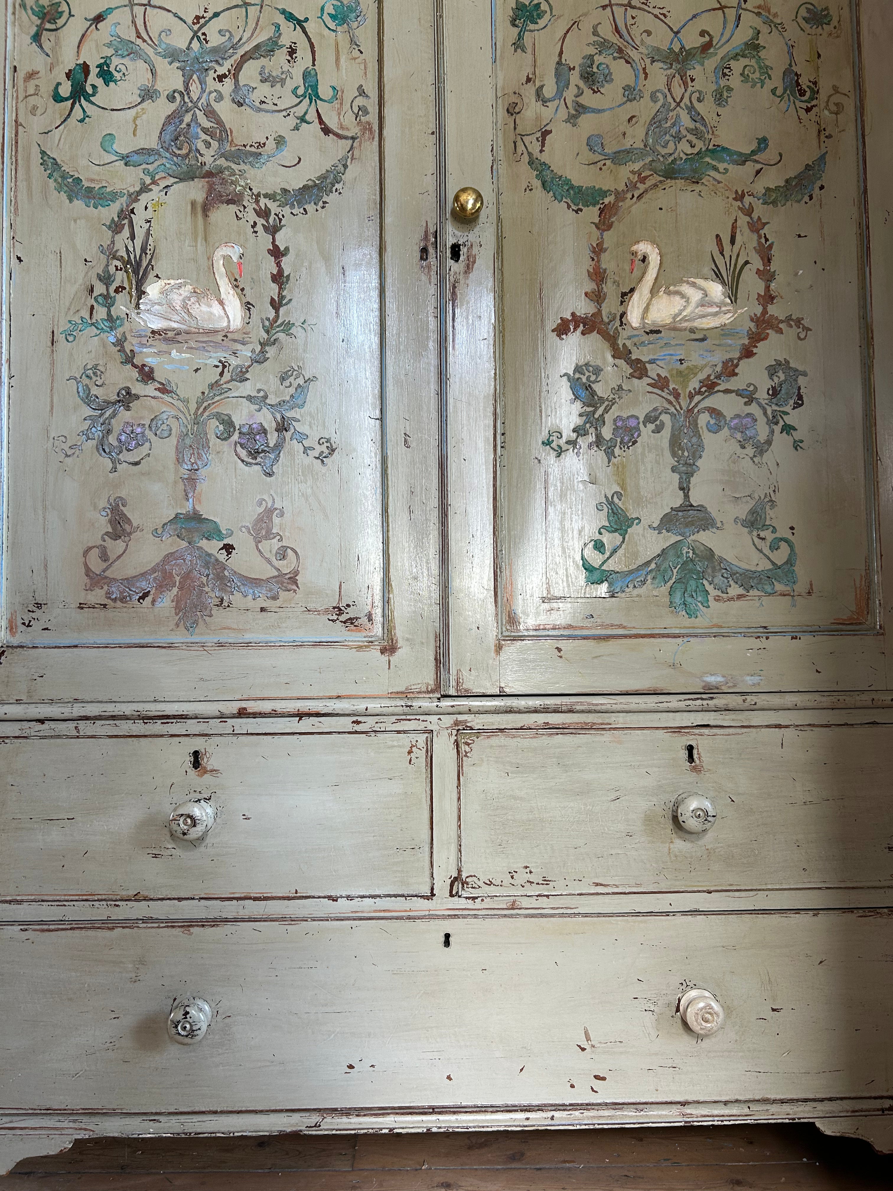 Vintage Painted Housekeepers Cupboard/ Press  Top Cupboard Reserved