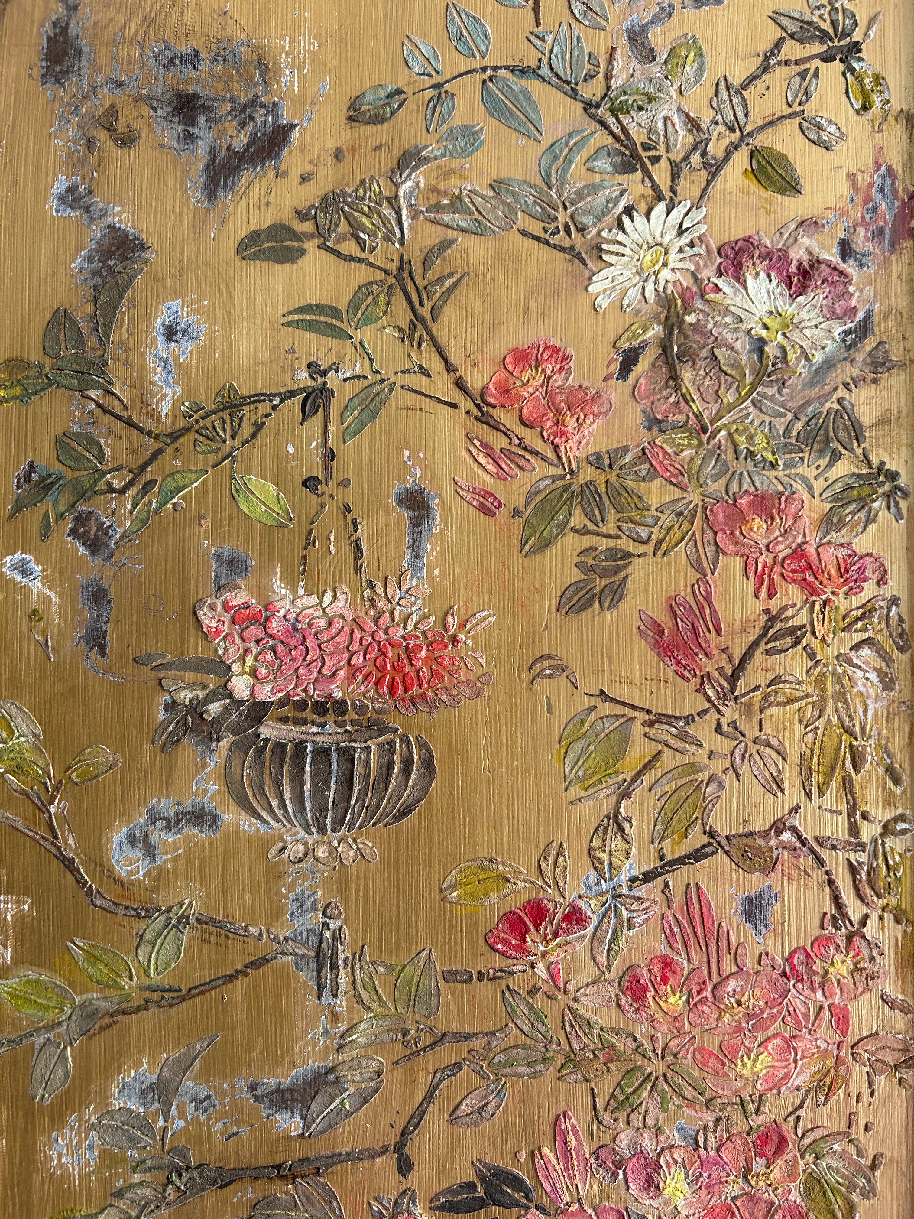 Vintage French Wardrobe with Inlaid Chinoiserie