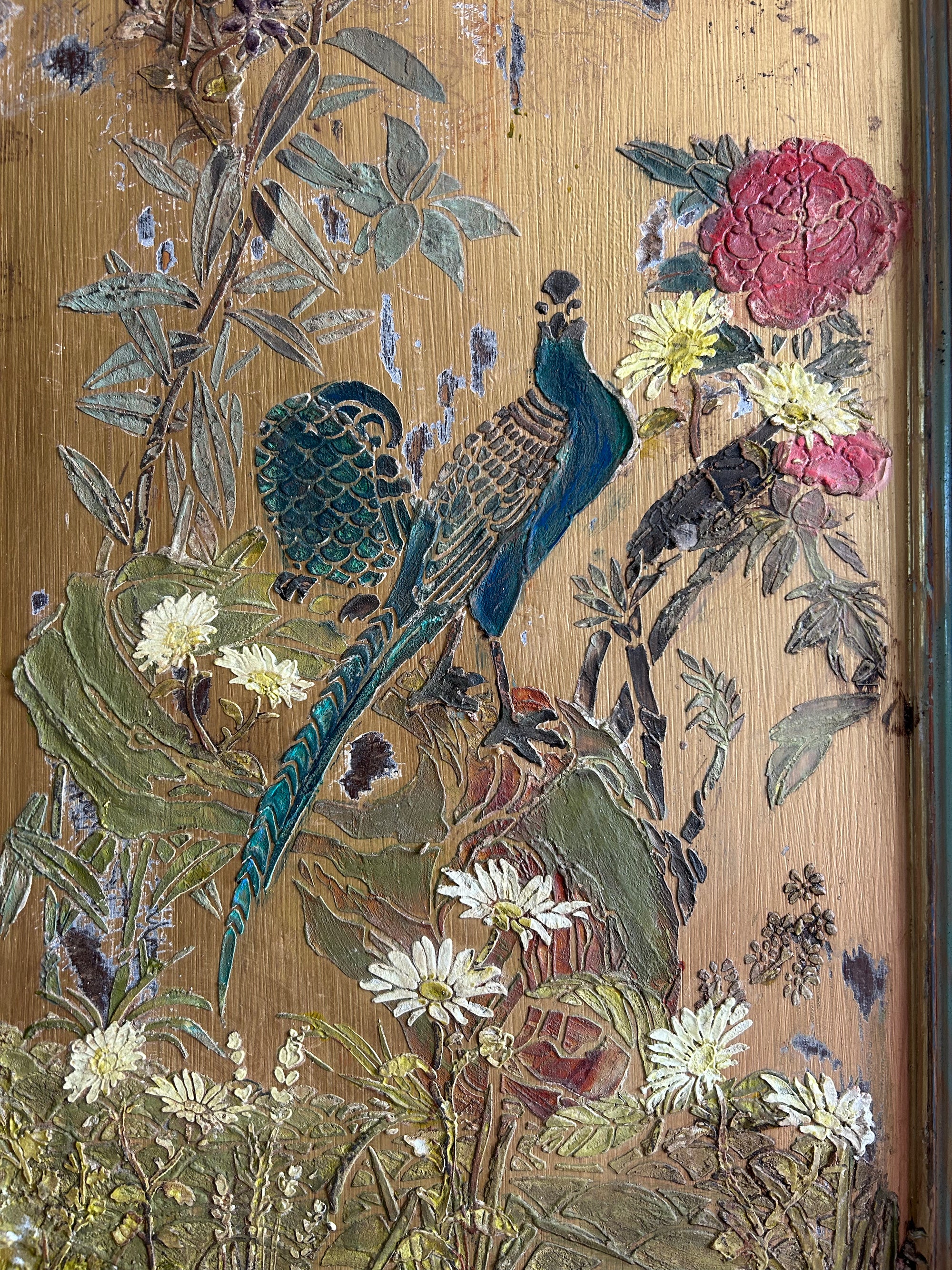 Vintage French Wardrobe with Inlaid Chinoiserie