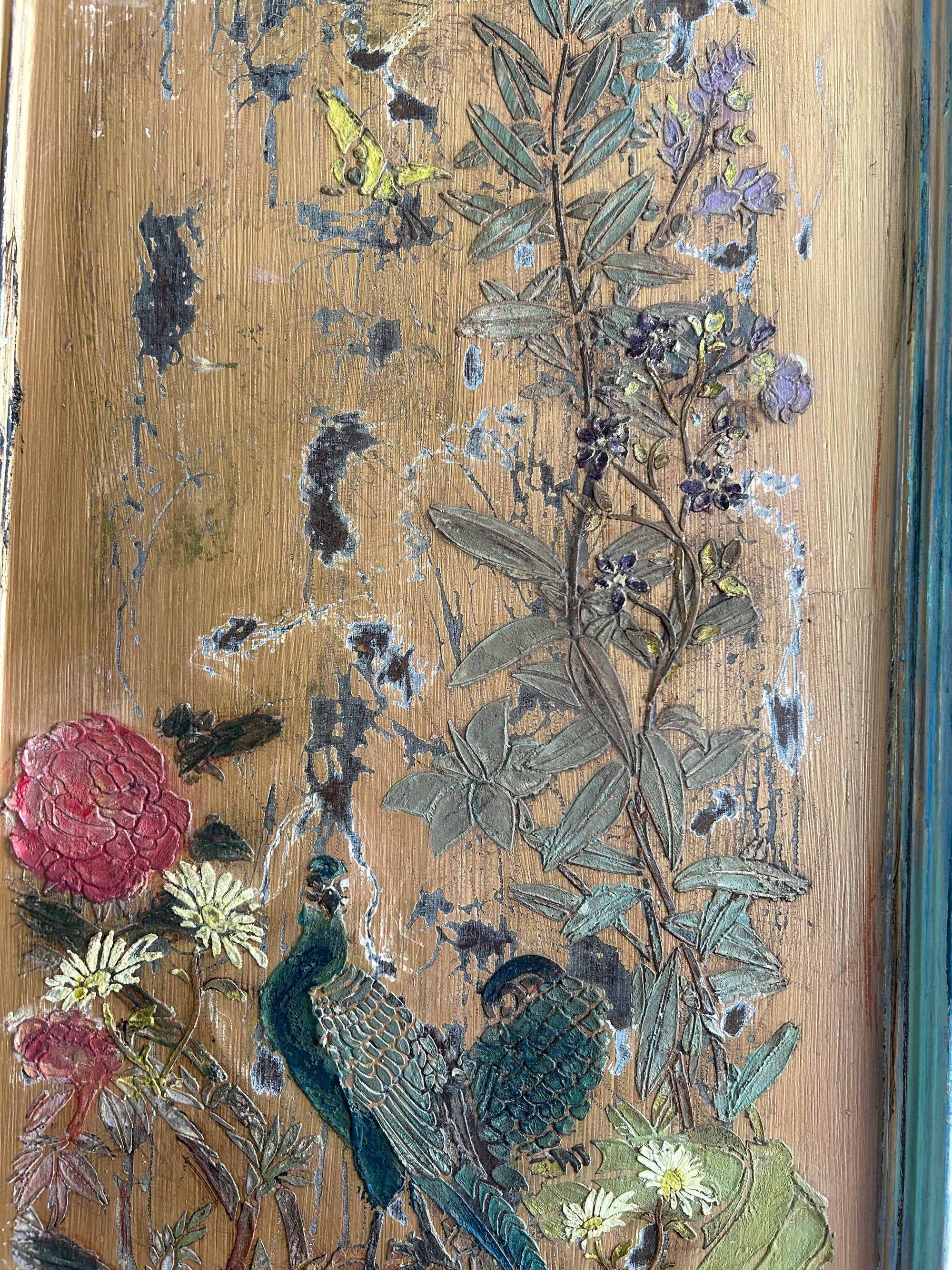 Vintage French Wardrobe with Inlaid Chinoiserie