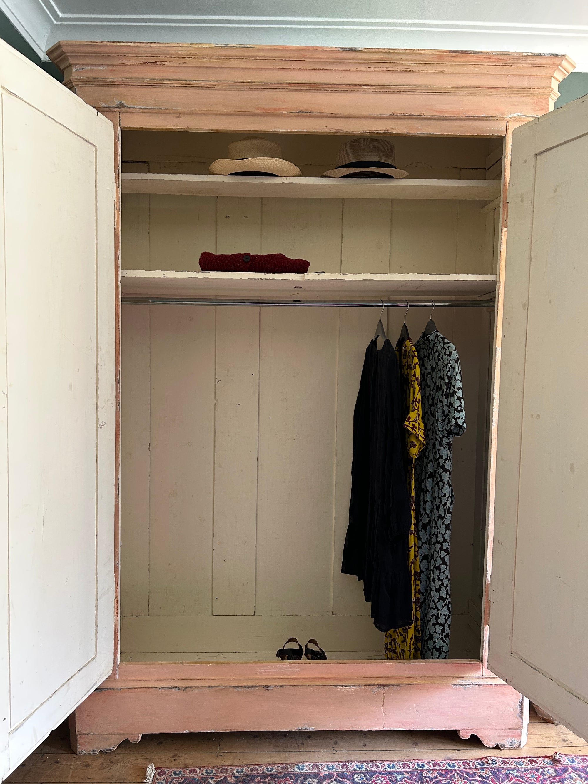 Vintage French Wardrobe with Inlaid Chinoiserie
