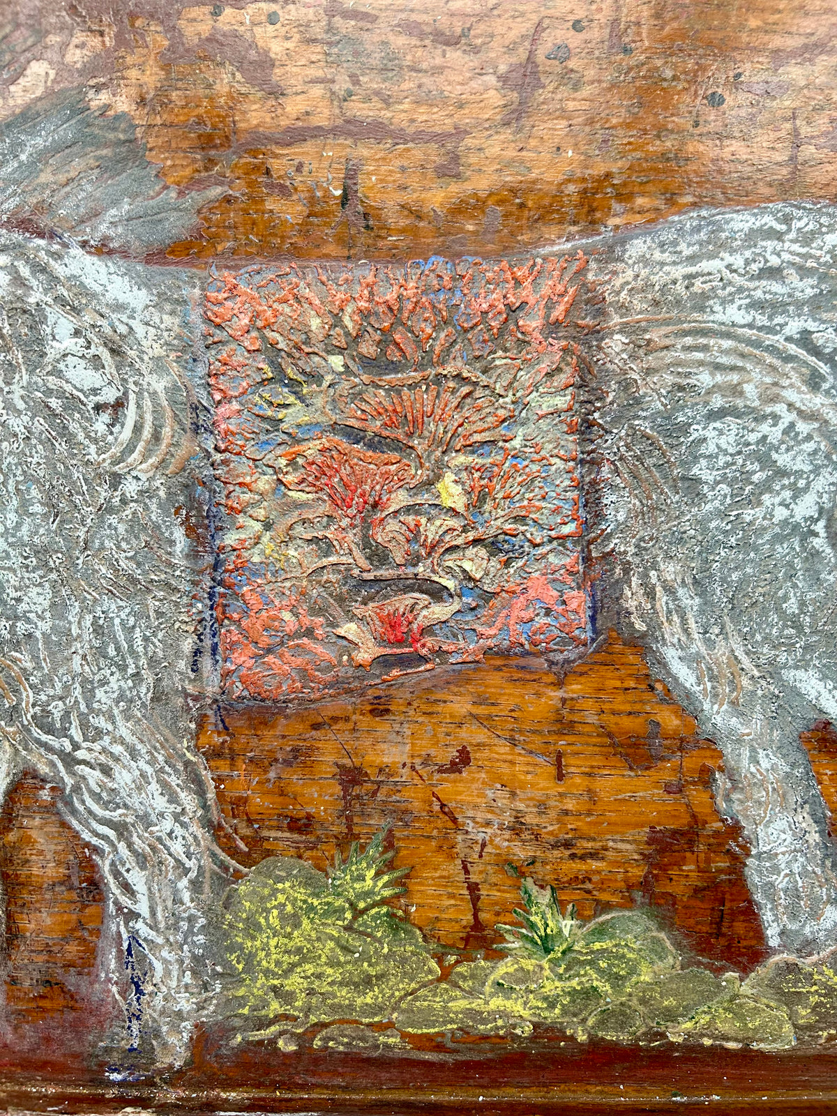 Reclaimed Door Wallhanging with Folk Art Pony