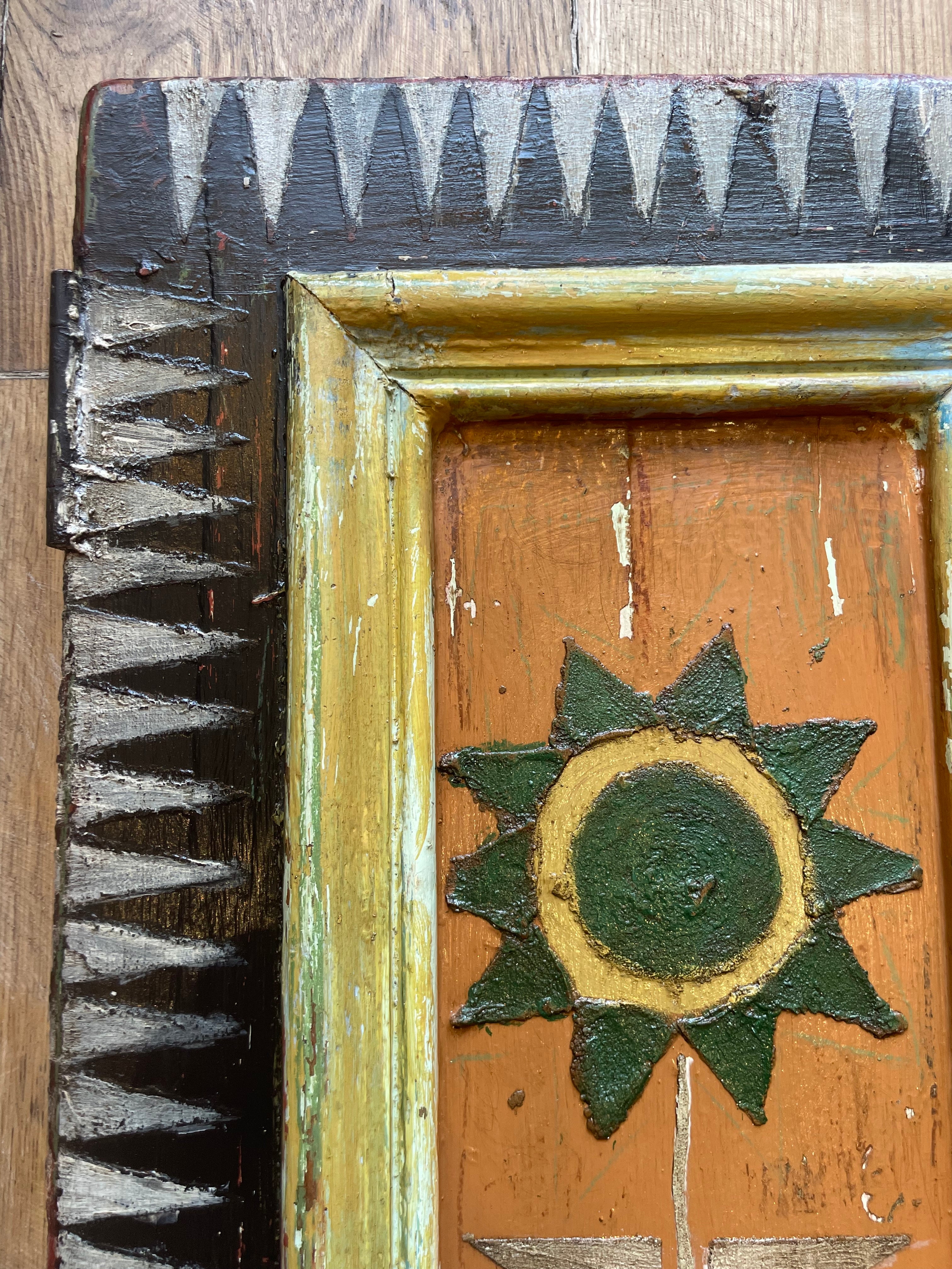Vintage Folk Art Flower Wallhanging