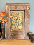 Reclaimed Pine Church Pew Door with Inlaid Chinoiserie