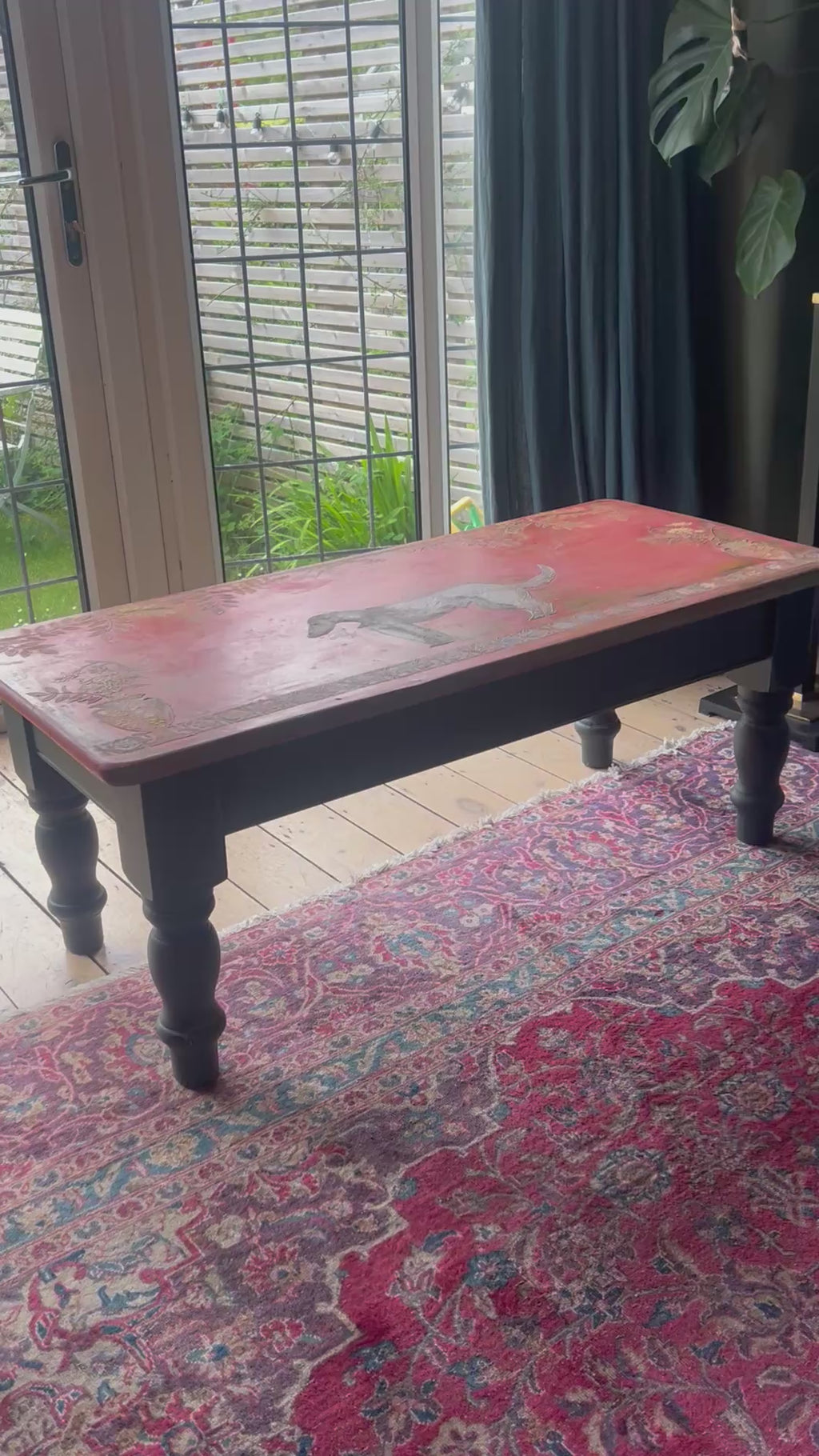 Vintage Painted Pine Bloomsbury Inspired Coffee Table