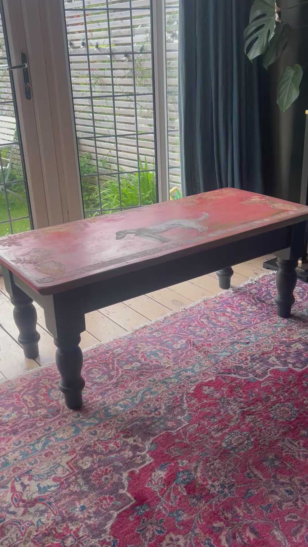 Vintage Painted Pine Bloomsbury Inspired Coffee Table